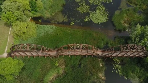 An old bridge at a marsh Stock Footage 115640908