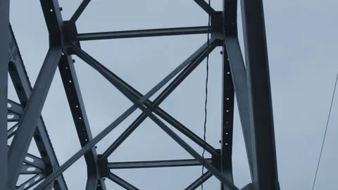 The old bridge. Metal constructions Video stock 100162811