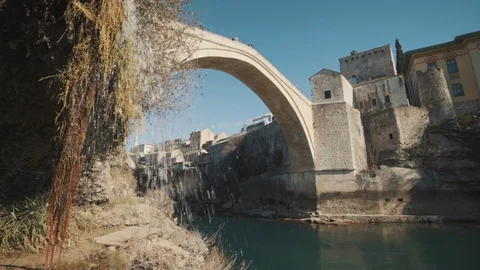 Old bridge in Mostar Stock Footage 128687106