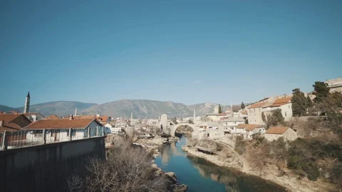 Old bridge in Mostar Video stock 128688116