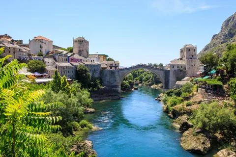 The Old Bridge in Mostar Stock Photos