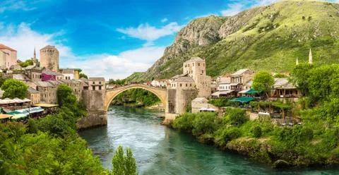 The Old Bridge in Mostar Stock Photos