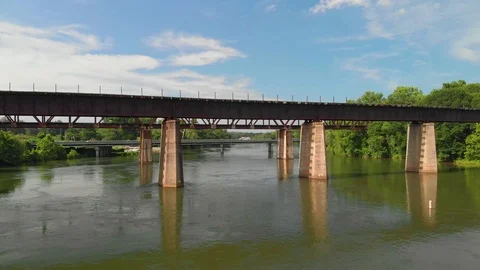 Old Bridge Over a river Cinematic Establishing Shot Stock Footage 93101677