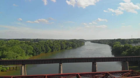 Old Bridge Over a river Cinematic Establishing Shot Stock Footage 93101924