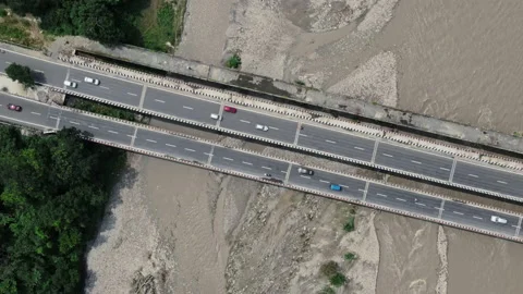 Old Bridge over river express way in India Stock Footage 161117371