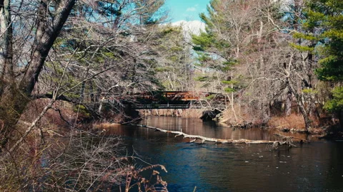 Old Bridge Over River Stock-Footage 331658336