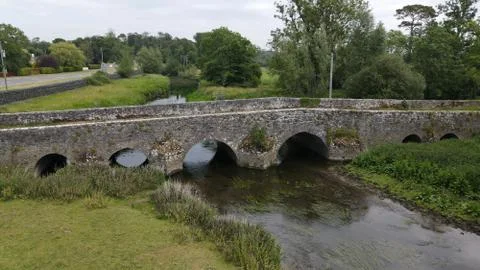 Old Bridge Over a River 스톡 사진