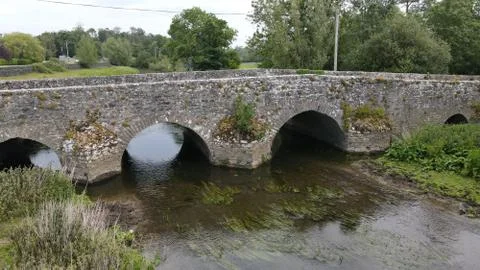 Old Bridge Over a River 스톡 사진