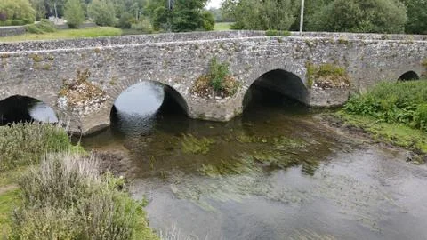 Old Bridge Over a River 스톡 사진