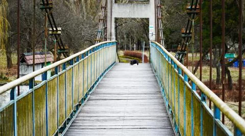 Old bridge over the river Stock Photos