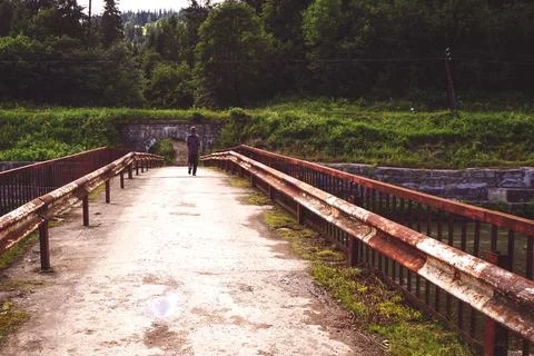 Old bridge over the river. 写真素材