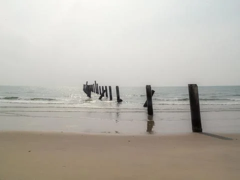 Old bridge pillars Stock Photos