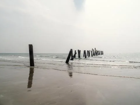 Old bridge pillars Stock Photos