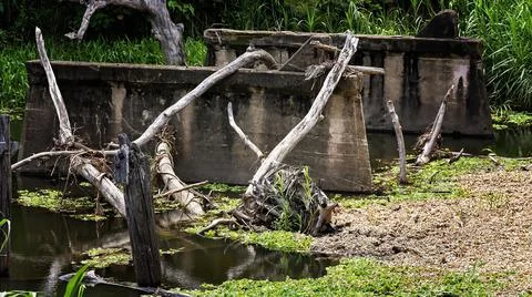 Old Bridge Remains Stock Photos