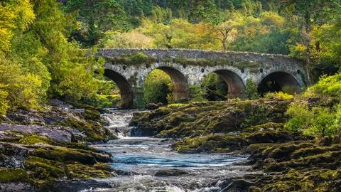 Old bridge, Sheen Falls, Kenmare, County Kerry, Ireland Stock-Fotos