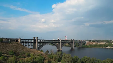 Old Bridge at Sunny Day Timelapse Stock Footage 33225167