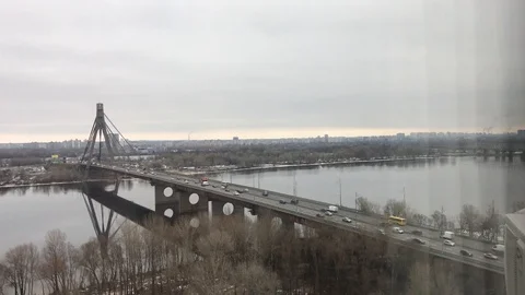 Old bridge traffic Stock Footage 104826077