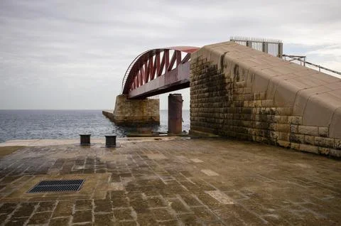 Old Bridge at Valletta Harbor Stock Photos