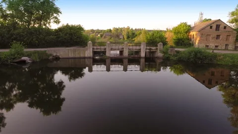 Old bridge village Stock Footage 100660289