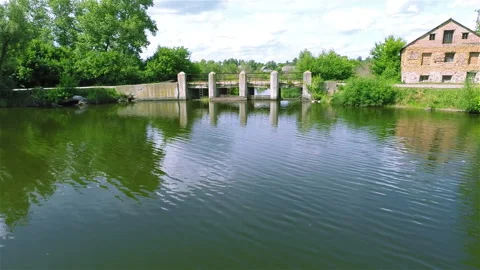 Old bridge village Stock Footage 100660545