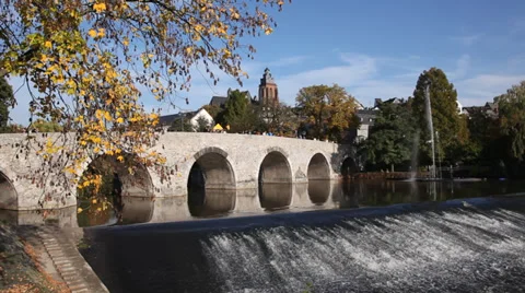 Old bridge in Wetzlar, Germany 库存影片 32021128