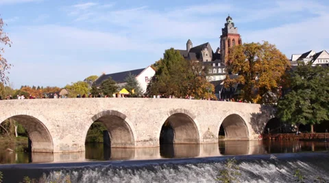 Old bridge in Wetzlar, Germany Stock Footage 32021509