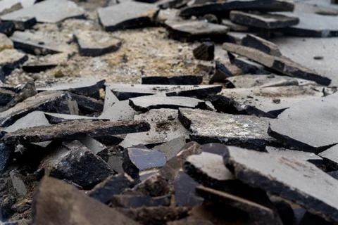Old broken asphalt Stock Photos