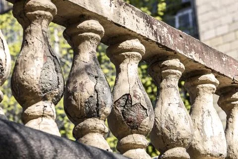 Old broken balusters Stock Photos