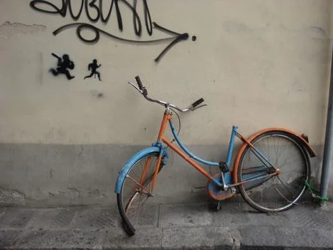 Old broken bicycle Stock Photos