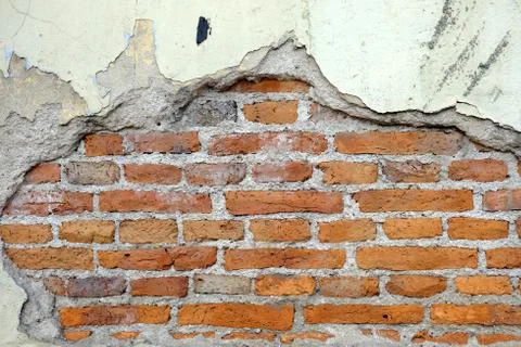 Old Broken Brick Wall Background. Stock Photos