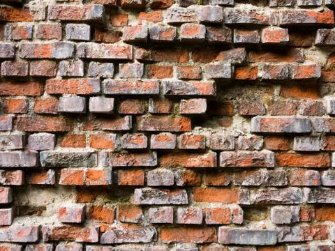 Old broken brick wall Foto stock