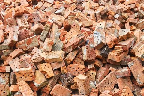 Old broken ceramic bricks with voids Stock Photos