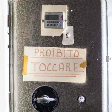 An old broken electrical panel Stock Photos