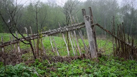 Old broken fence Stock Footage 108138737