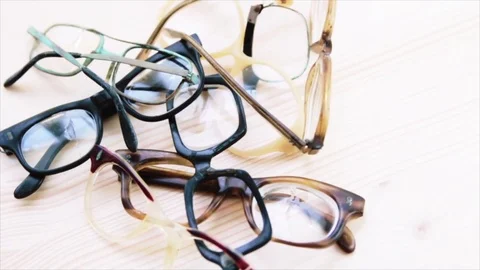 Old broken glasses Stock Video Pond5