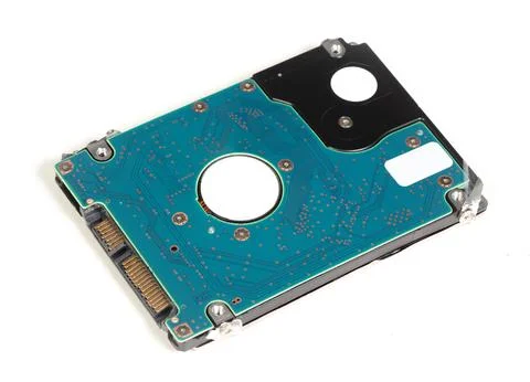 Old broken harddisk isolated on white background Stock Photos