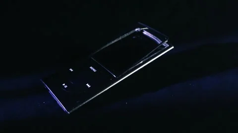 Old broken music player with torn off screen Stock Footage 338329078