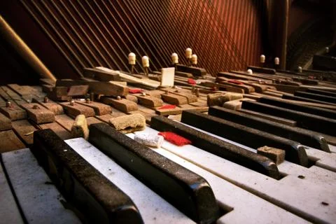 Old broken piano Stock Photos