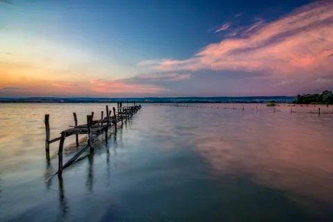 Old broken pier Stock Photos