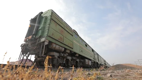 Old broken rotten non-working train Stock Footage 245457171