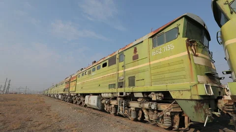 Old broken rotten non-working train Video stock 245457247