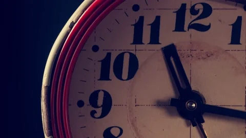 Old broken rusty clock. The hands of the clock are moving fast. close-up. Stock Footage 196563263