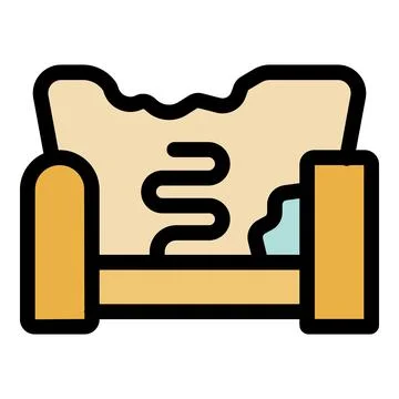 Old broken sofa with exposed springs needs replacement upholstery Stock Illustration