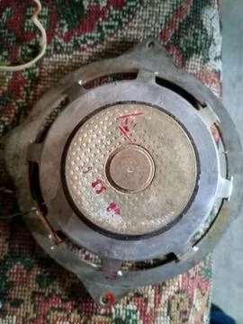 Old broken Soviet-made speaker 10gdsh-1-4. repair of old speaker. Stock Photos