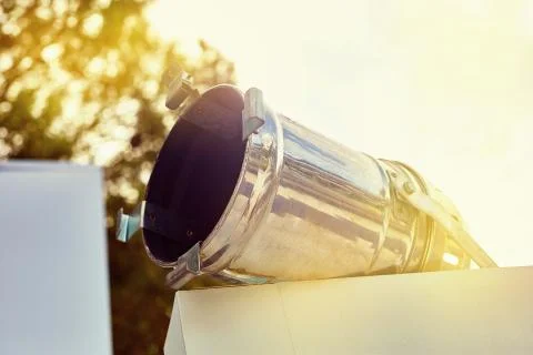 Old broken spotlights on a tree background Stock Photos