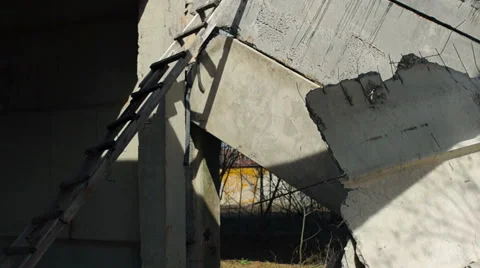 Old broken staircase in the building Video stock 57322810