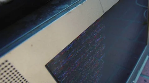 Old Broken Television Static 1 Stock Footage 71911211