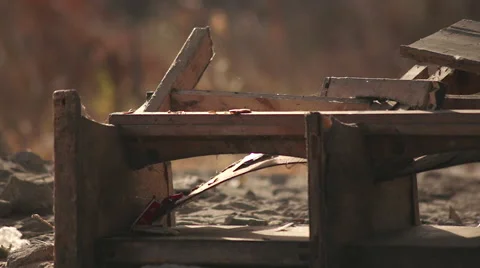 Old broken theater seating Vídeos de archivo 43843391