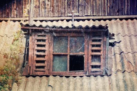 Old broken window Stock Photos