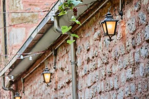 Old brown brick wall 스톡 사진